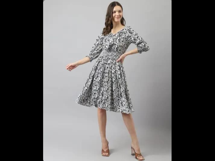 Women Printed Fit & Flare Dress
