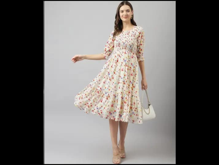 Polka-Dot Print Fit & Flare Dress (5)