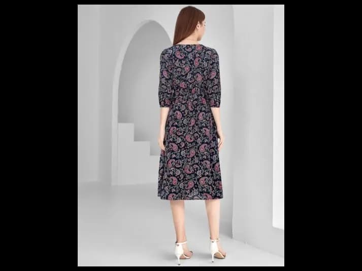 Paisley Print Fit & Flare Dress (4)