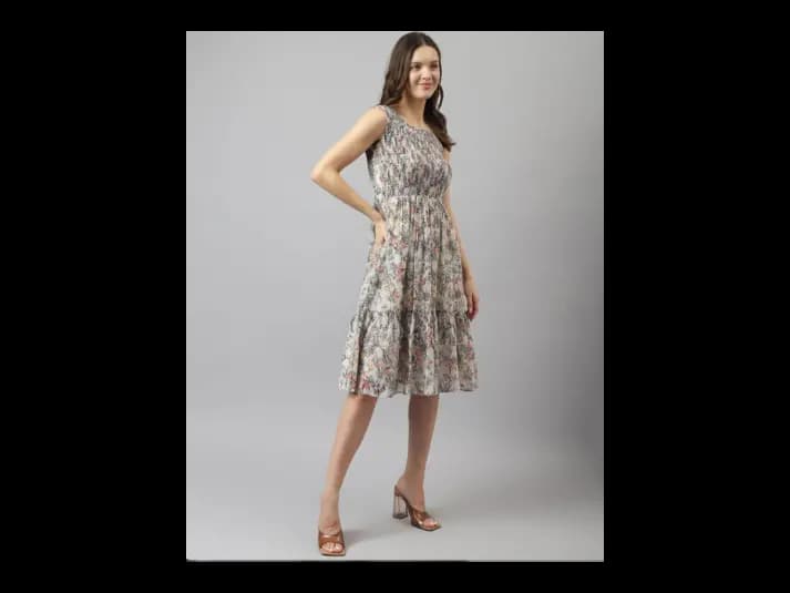 Floral Print Fit & Flare Dress (4)