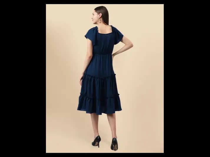 Women V-Neck Tiered Dress (4)
