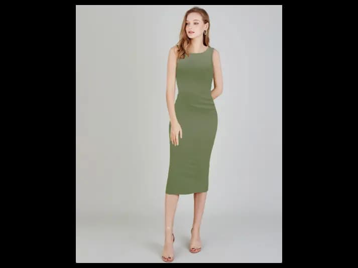 Women Round-Neck Bodycon Dress
