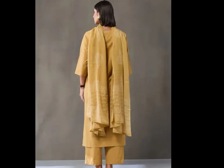 Women Ethnic Motifs Regular Pure Cotton Kurta with Palazzos & With Dupatta (4)
