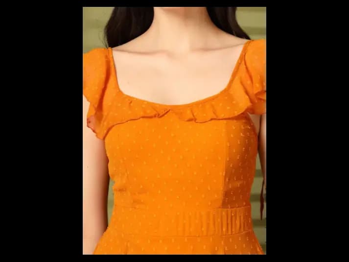 Women Square Neck Fit & Flare Maxi Dress (6)