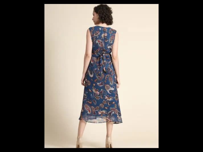 Paisley Print A-Line Dress (5)