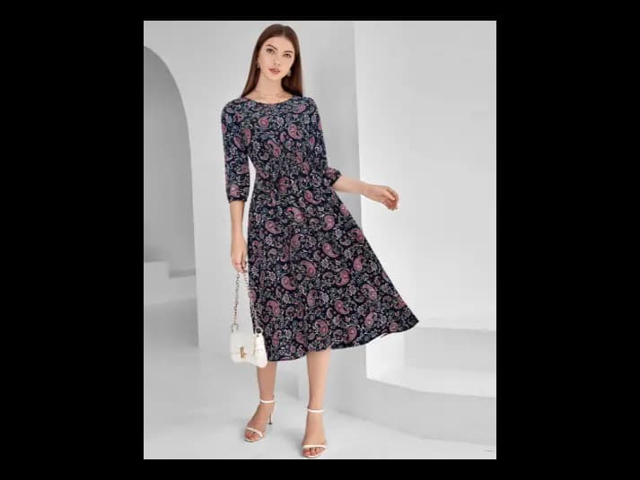 Women Paisley Print A-Line Dress