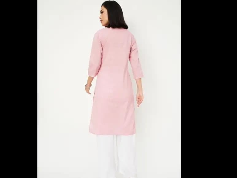 Ethnic Motifs Embroidered High Slit Shirt Collar Straight Kurta (4)
