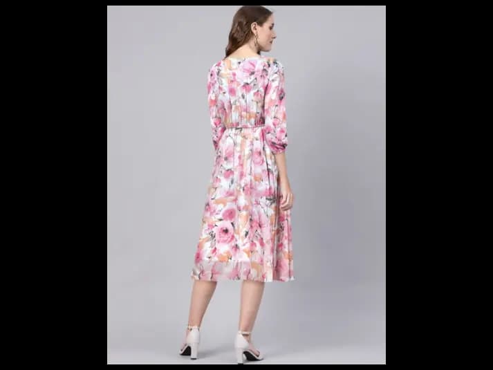 Floral Print Fit & Flare Dress (3)