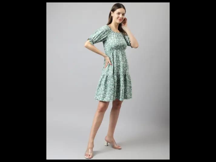 Floral Print Fit & Flare Dress (2)
