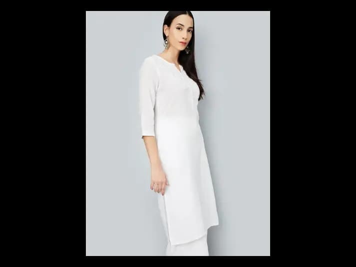 Floral Embroidered Thread Work Straight Kurta (4)