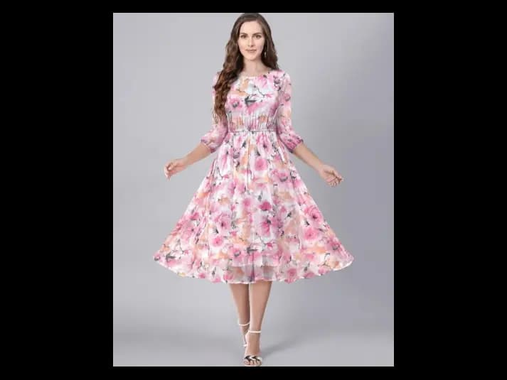Floral Print Fit & Flare Dress