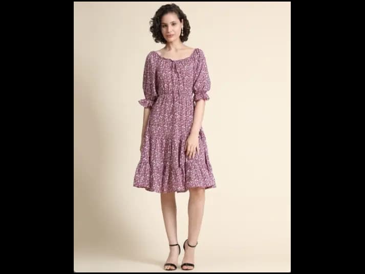 Floral Print Fit & Flare Dress (2)