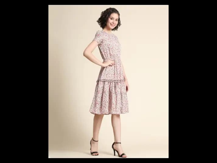Floral Print Fit & Flare Dress (5)