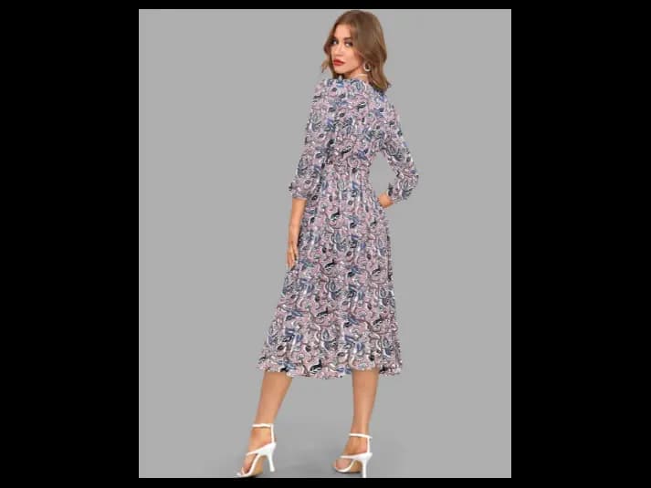 Women Floral Print Fit & Flare Dress (3)
