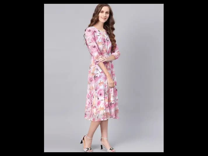 Floral Print Fit & Flare Dress