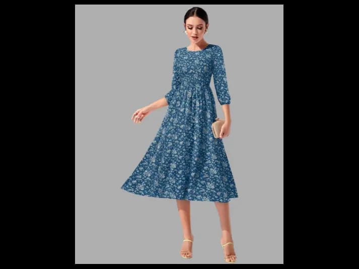 Women Floral Print Fit & Flare Dress