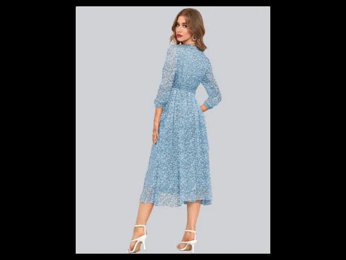 Floral Print Fit & Flare Dress (4)