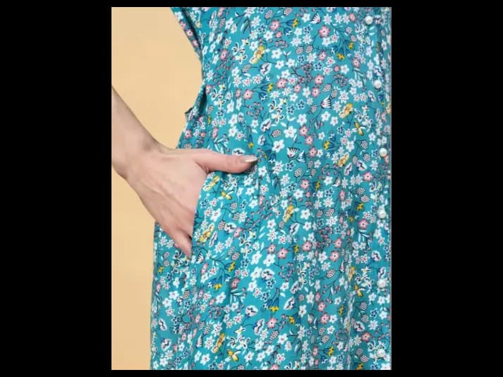 Women Floral Printed A-Line Midi Dress (7)