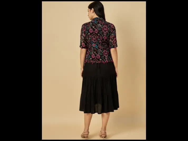 Fit & Flare Midi Dress With Jacket (4)