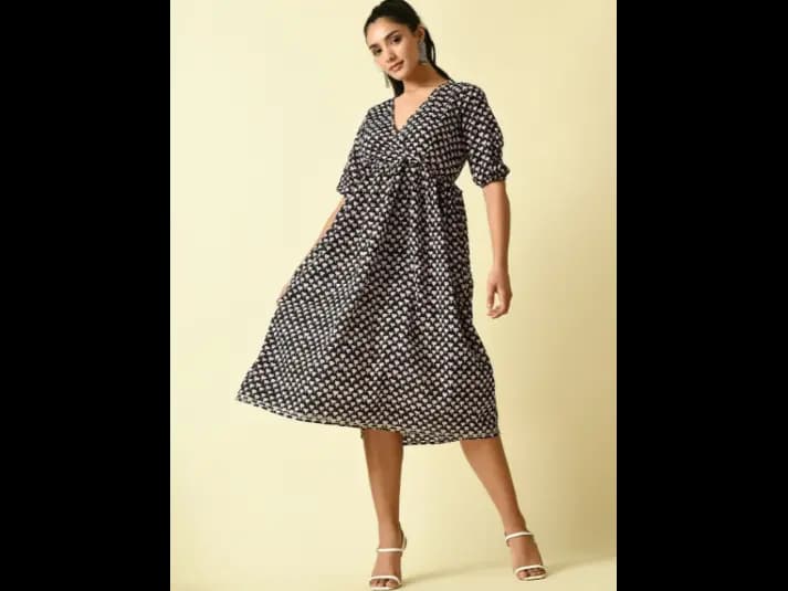 Plus Size Sheath Midi Dress