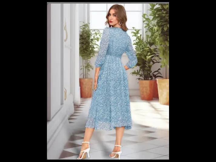 Women Floral Print Fit & Flare Dress (3)