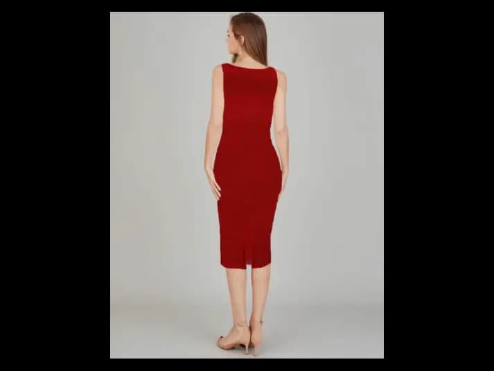 Women Round-Neck Bodycon Dress (4)