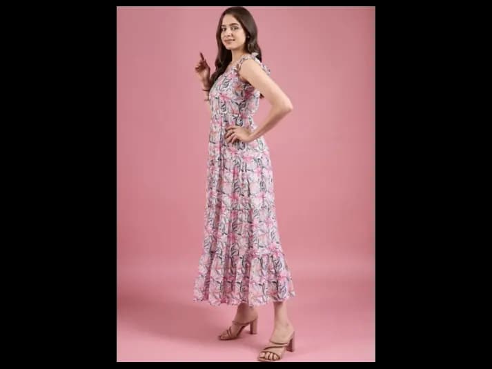 Floral Print Georgette Maxi Dress (2)