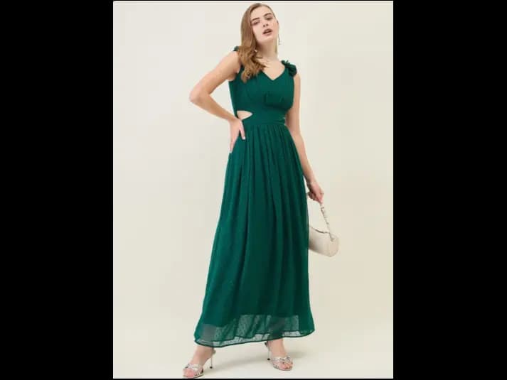 Georgette Fit & Flare Maxi Dress