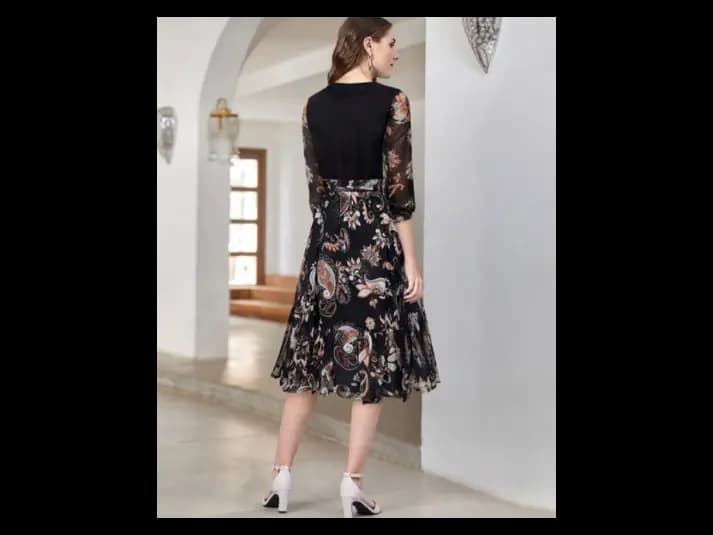 Paisley Print Fit & Flare Dress (4)
