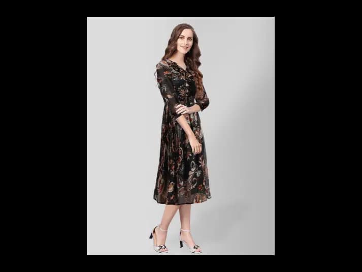 Women Paisley Print Fit & Flare Dress (5)