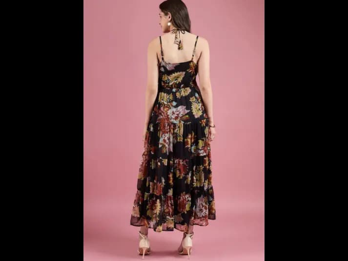 Floral Print Chiffon Maxi Dress (3)