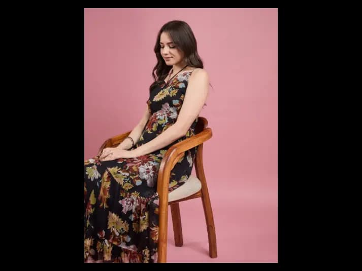 Floral Print Chiffon Maxi Dress (4)