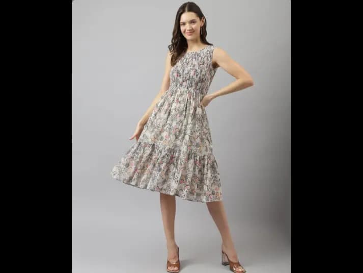 Floral Print Fit & Flare Dress