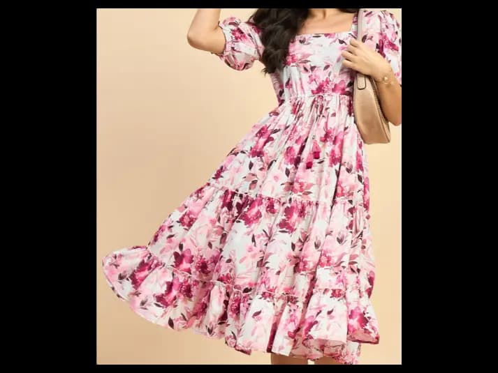Floral Printed Three Tied Dress (7)
