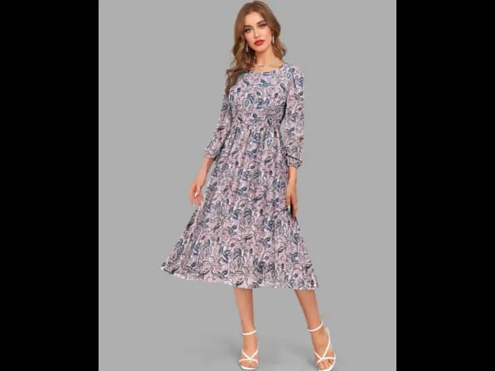 Women Floral Print Fit & Flare Dress (4)