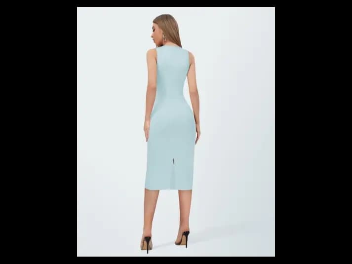 Women Round-Neck Bodycon Dress (2)