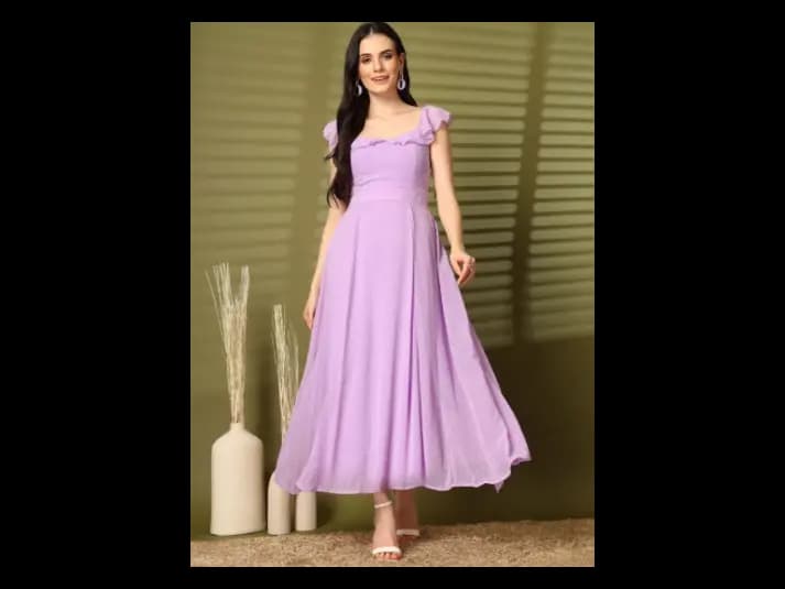 Women Fit & Flare Maxi Dress (2)