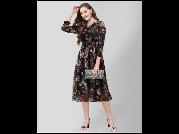 Women Paisley Print Fit & Flare Dress