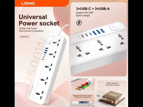 LDNIO SC5614 5AC Outlets Universal Power Strip