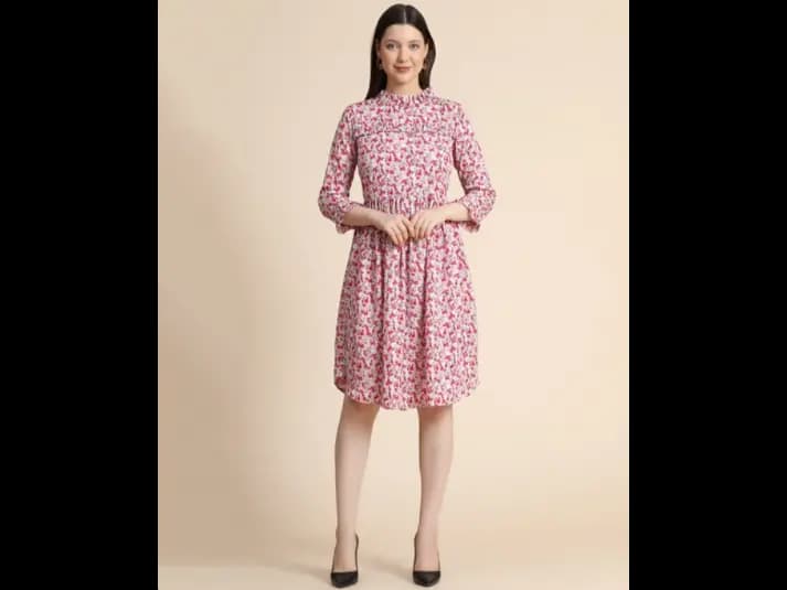 Boat-Neck Fit & Flare Dress