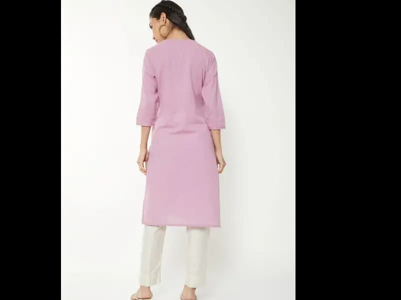 Women Embellished Sequinned Pastels Kurta (4)