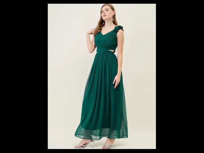 Georgette Fit & Flare Maxi Dress (2)