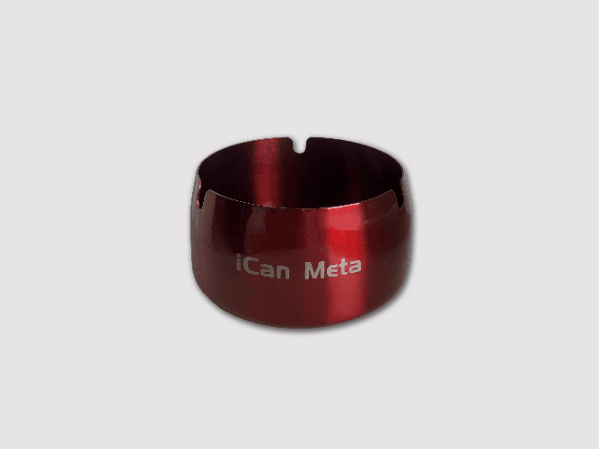Red stainless steel ashtray