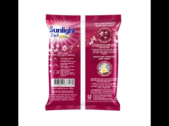 Sunlight Clean & Sakura Fresh Detergent Powder - 500.00 g (2)