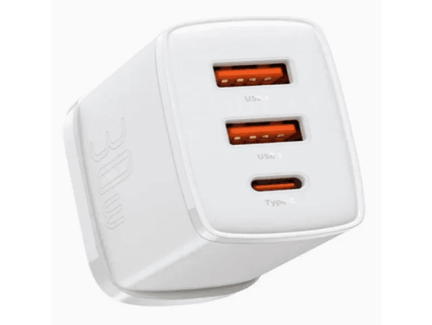 Baseus Compact 2U C 30W Fast Charger UK White – CCXJ030102 -6 Months Warranty (2)