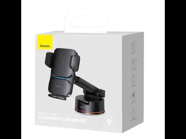 Baseus Wisdom Auto Alignment QI 15W Car Mount Wireless Charger – Suction base – Black – CGZX000101 – 6 Months Warranty (5)