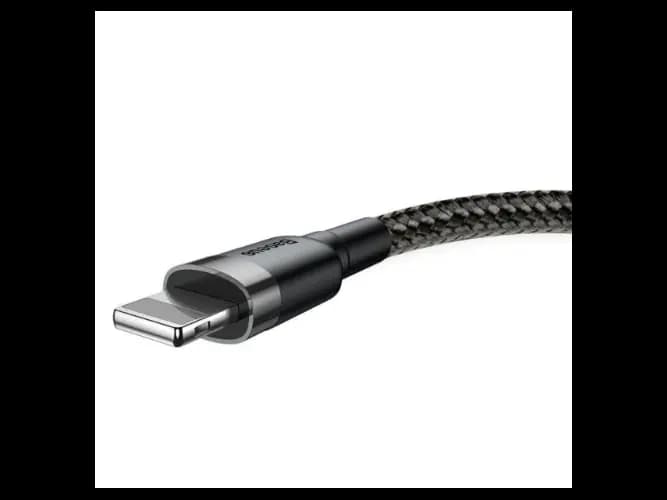 Baseus Cafule 3M Nylon Braided Cable USB To Lightning QC3.0 2A Black-Grey -CALKLF-RG1- 6 Months Warranty (4)