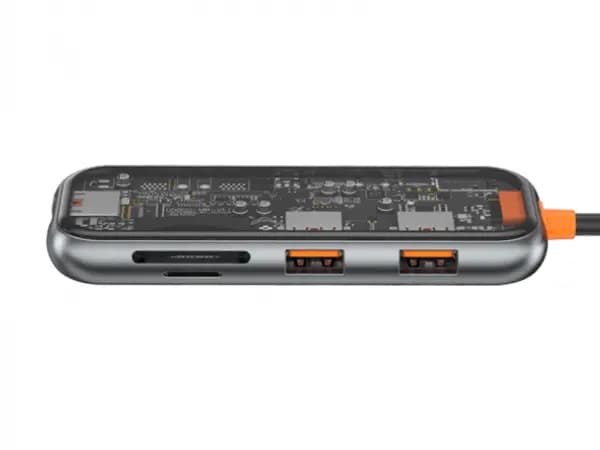 Wiwu CB005 Transparent 5 In 1 Cyber USB-C Hub (3)