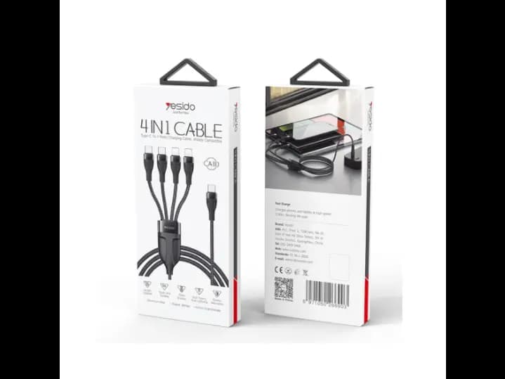 Yesido CA110 1.2m 4A Type-C to Dual Type-C Dual 8 Pin Charging Cable (4)
