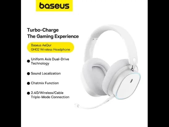 Baseus AeQur GH02 Gaming Wireless Headphones Moon White – 6 Months Warranty (6)